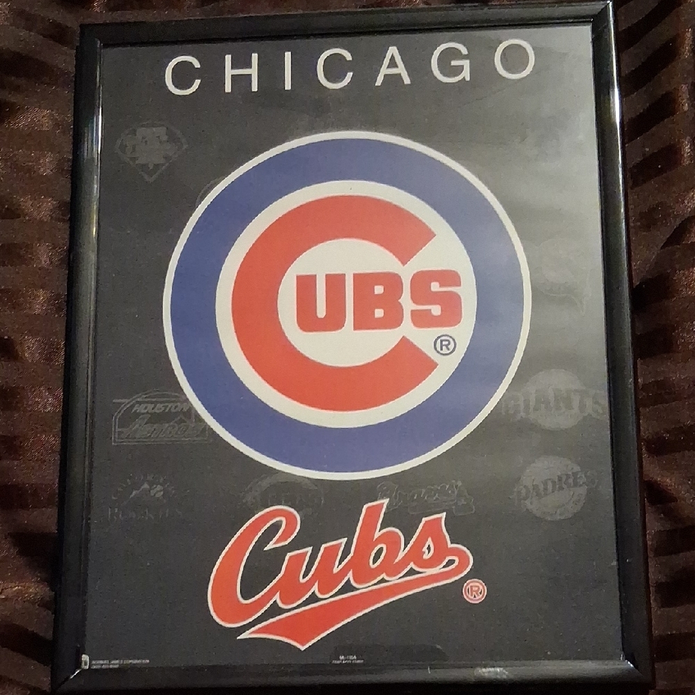 Chicago Cubs Framed Art Print - Red, Blue, Black